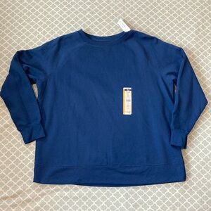 Terra & Sky Navy Blue Sweatshirt Relaxed Fit 0X NWT